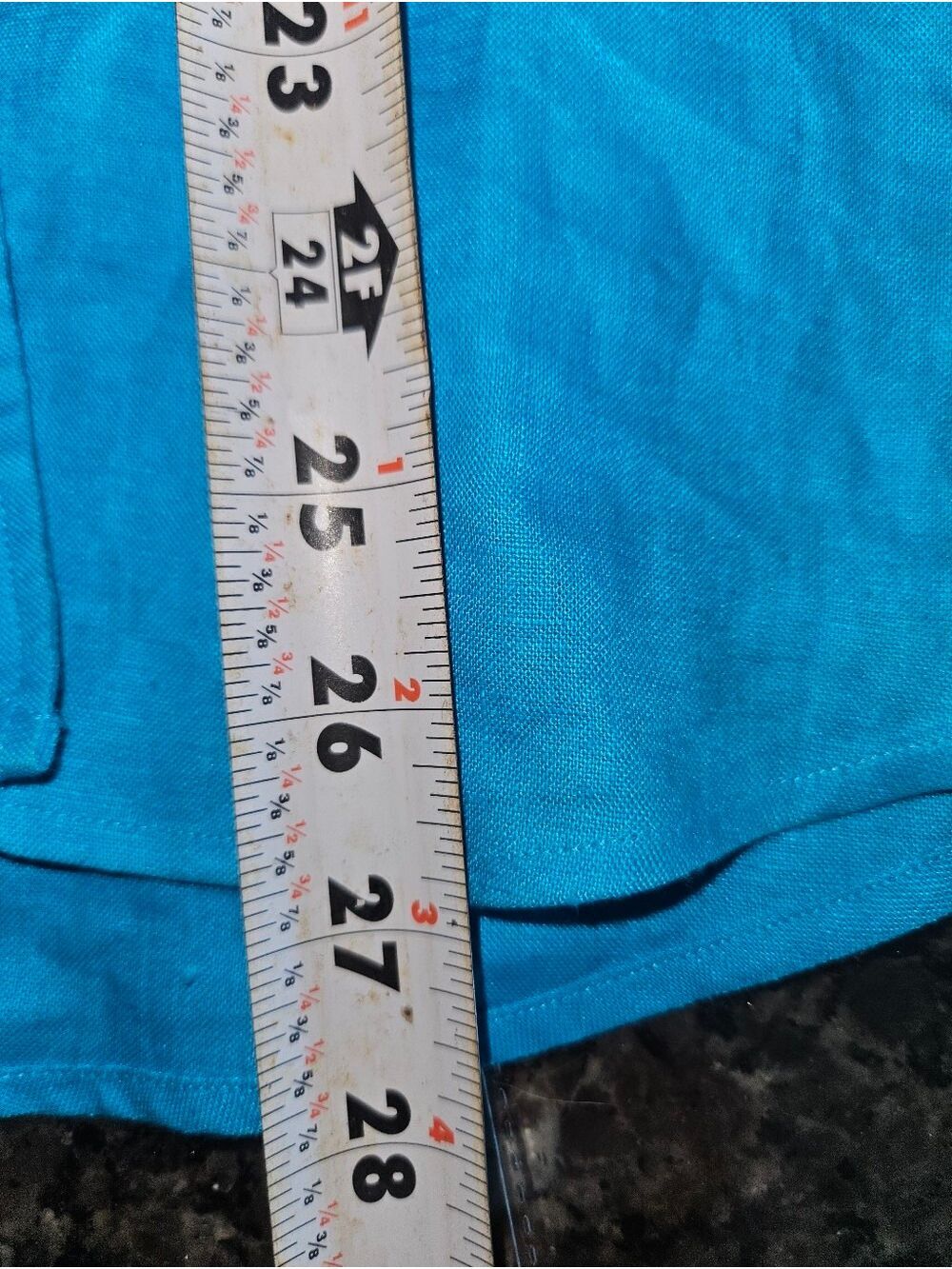 Lauren Ralph Lauren 100% Linen Button Front Shirt Turquoise Blue XS Roll Tab Sle - Picture 6 of 7